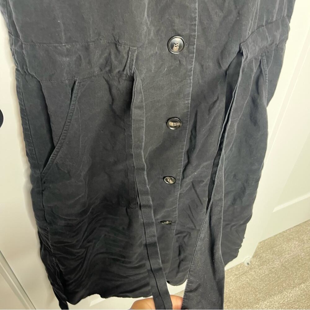 Zara Black Sleeveless Button Down Waist Tie Shirt Dress Size XS - Picture 9 of 10